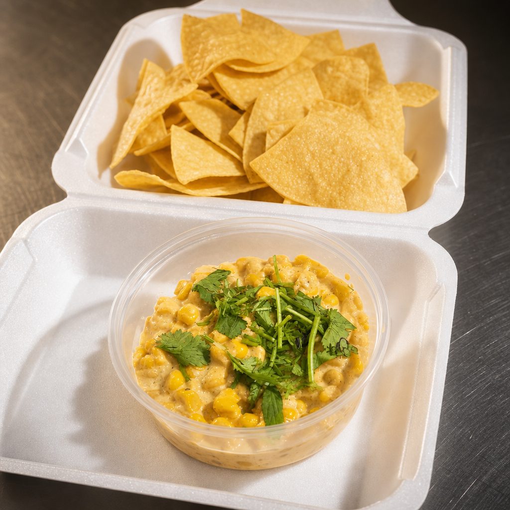 Street Corn Dip With Chips.
