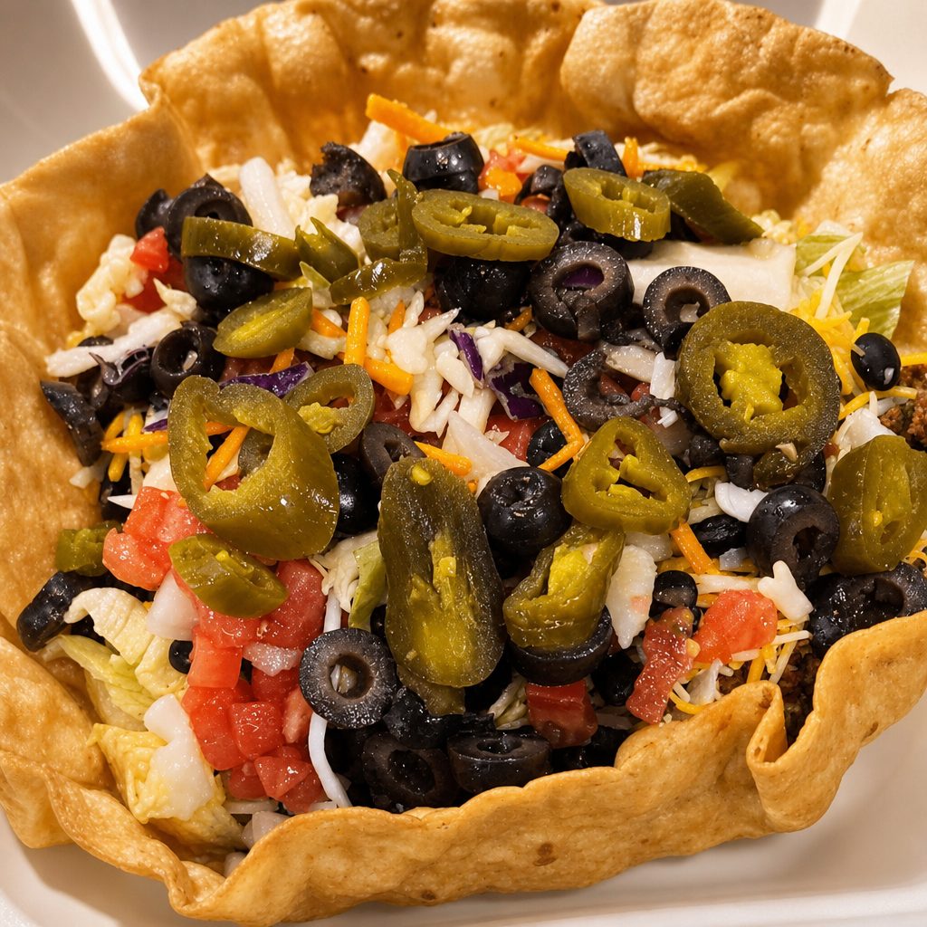 Buy 1 Taco Salad, Get 1 Half Off.