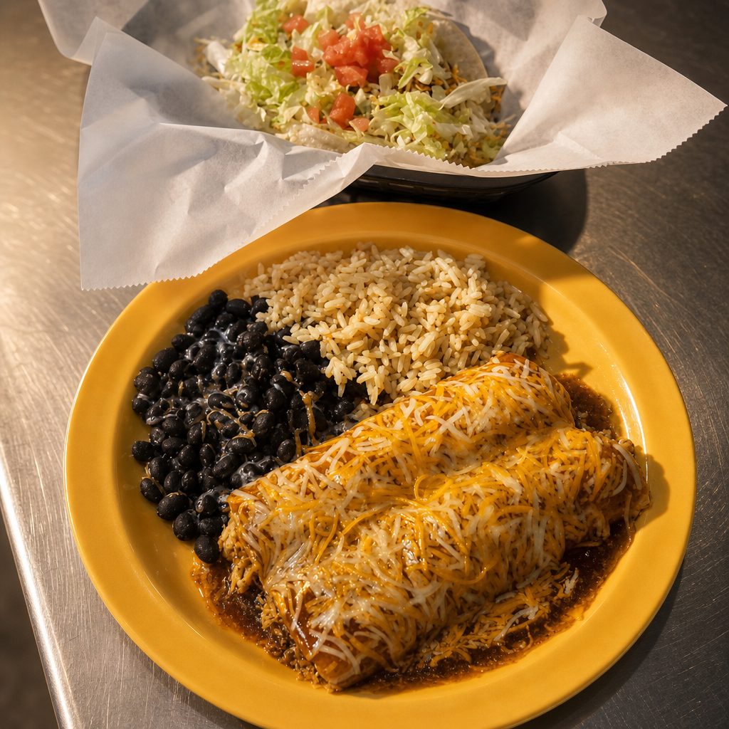 Two Enchiladas & Taco.